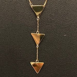 14K Gold Triangle adjustable Drop Necklace